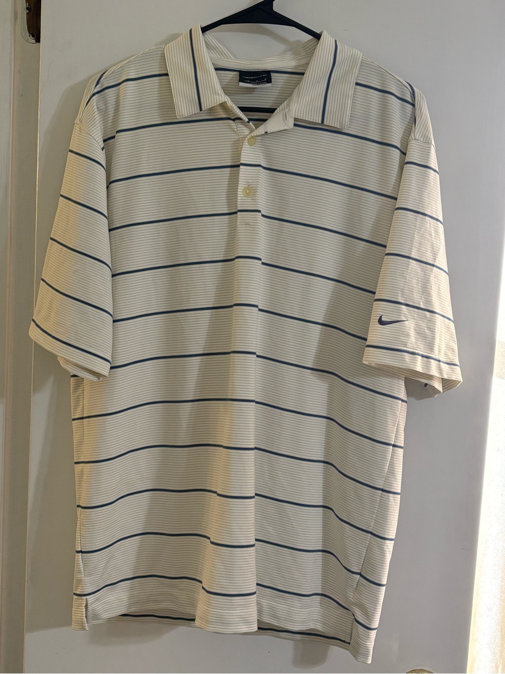 Y2K Label Nike Golf Polo with Navy Thin Stripes